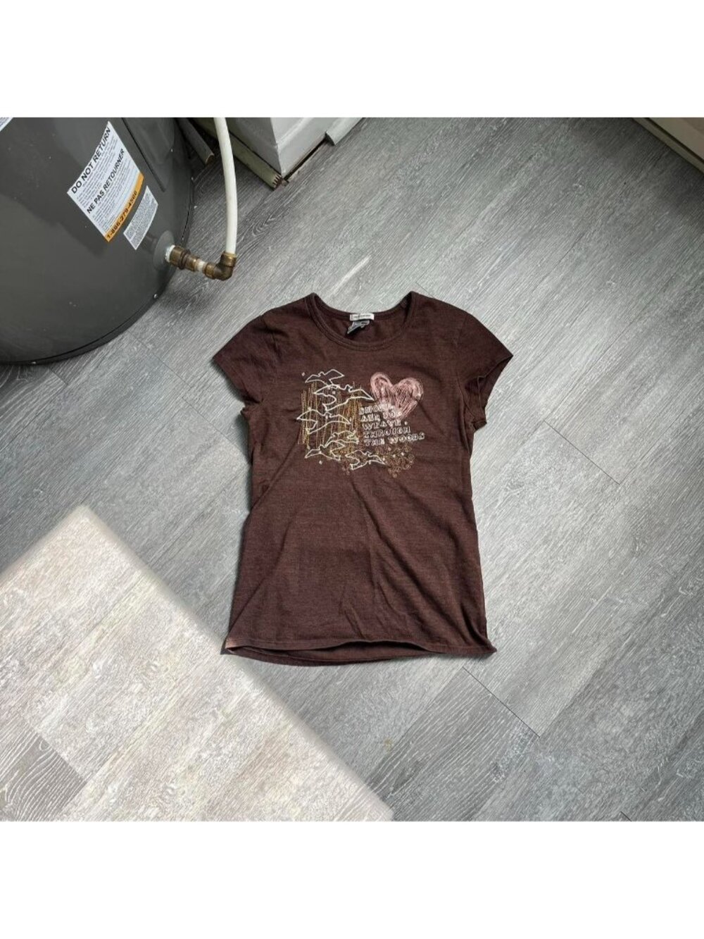 Brown / Multicoloured Vintage Old Navy Partially Embroidered Y2K Baby Tee